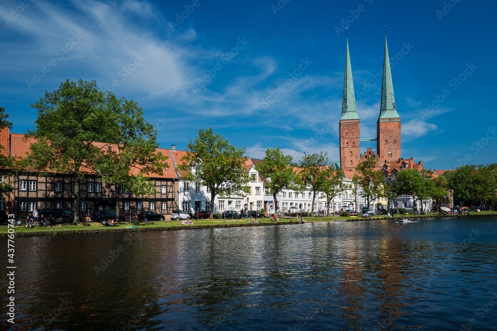 Blick auf die Hansestadt Lübeck.