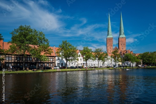 Blick auf die Hansestadt Lübeck.