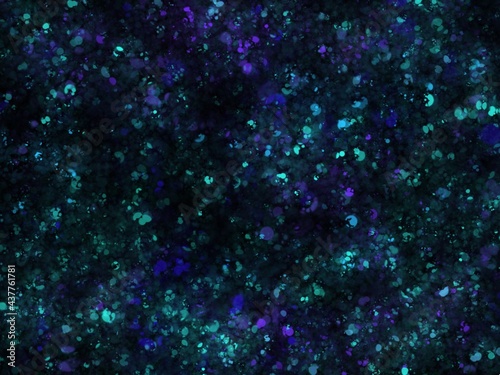 Neon green and blue random round paint splashes on black background. Abstract colorful texture for web-design  website  presentations  digital printing  fashion or concept design.