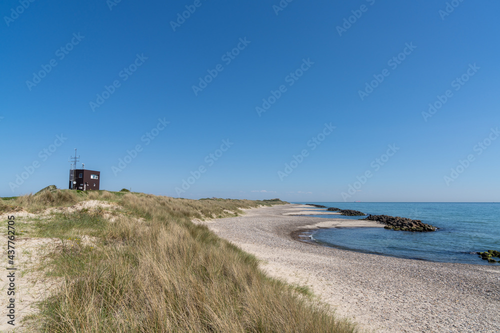 Danish military radar and coast guard station at the beaches of Skagen in northern Denmark