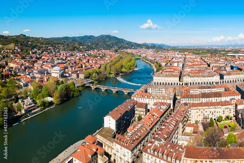 Turin aerial panoramic view, Italy