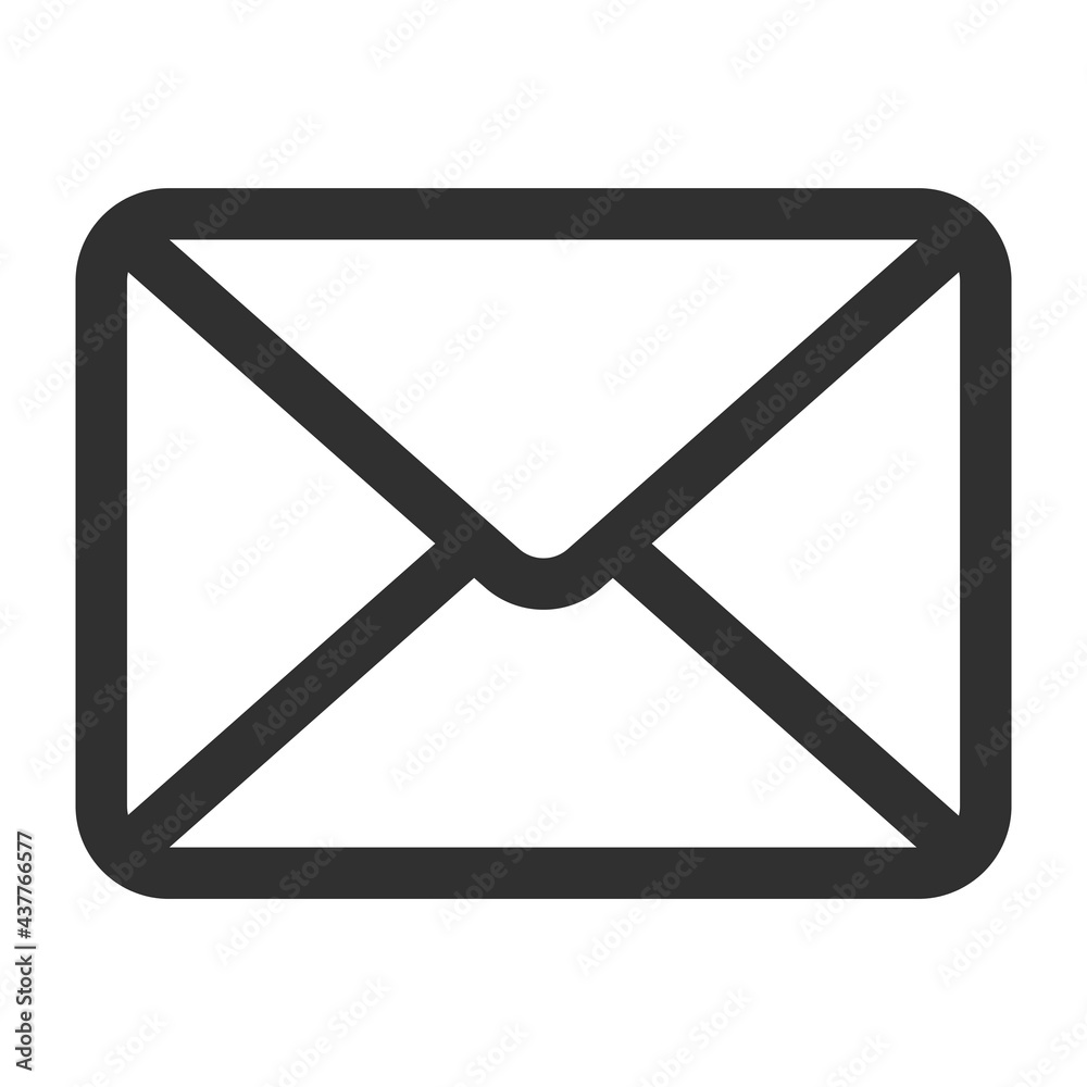Message envelope line icon for apps and websites Isolated on white background Message envelope line icon for apps and websites Isolated on white background