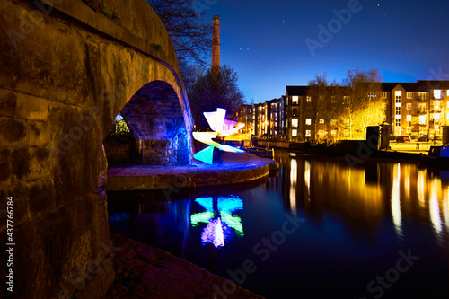 Ashton Under Lyne Canal Basin at Night  photo