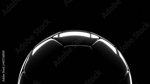 Realistic soccer ball. Soccer concept. 3d looping animation