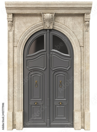 Entrance classic doors for the house © Uladyka