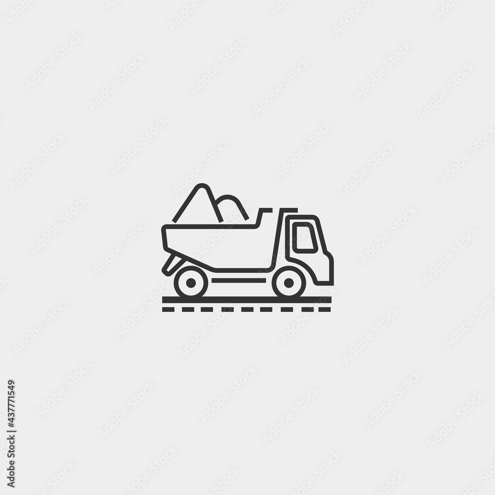Construction vehicle vector icon illustration sign Construction vehicle vector icon illustration sign