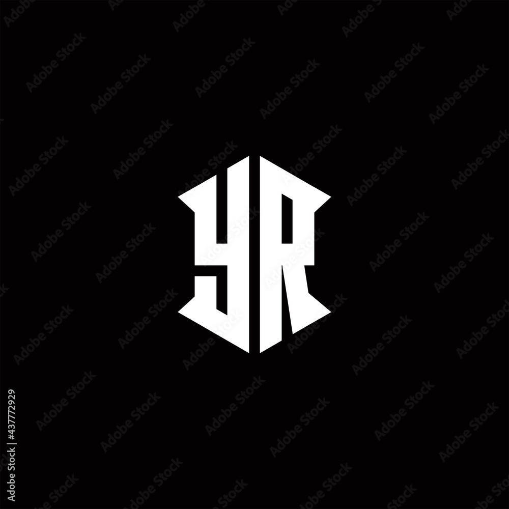 YR Logo monogram with shield shape designs template YR Logo monogram with shield shape designs template