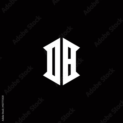 DB Logo monogram with shield shape designs template