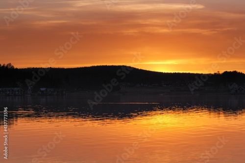 Sunset over the bay in Norrf  llsviken