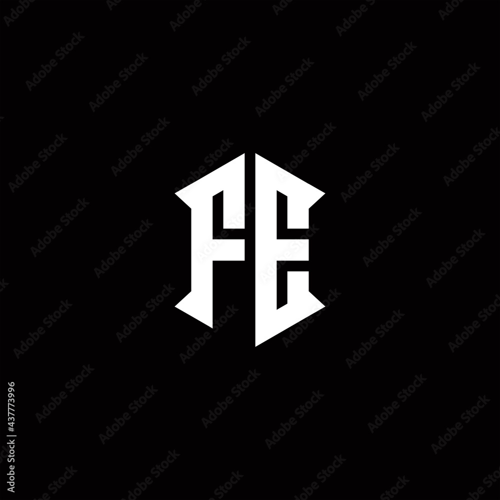 FE Logo monogram with shield shape designs template FE Logo monogram with shield shape designs template