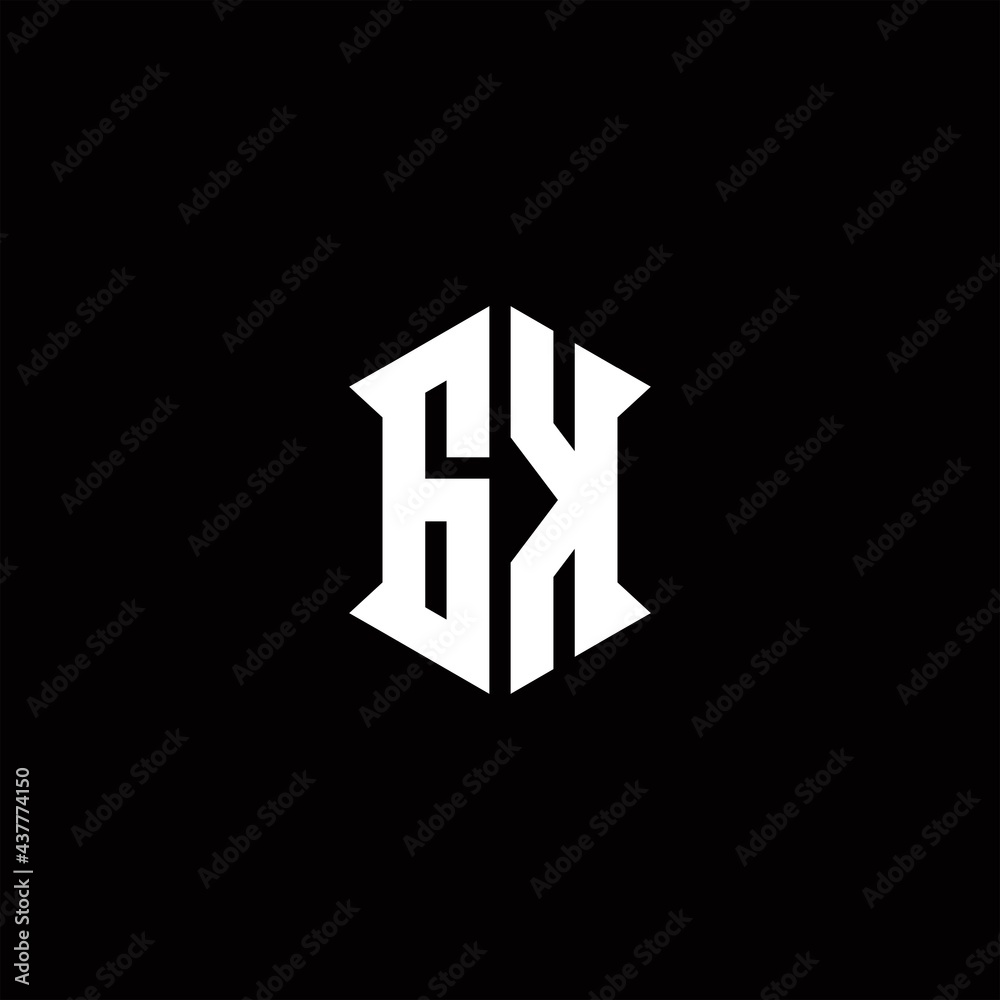 GK Logo monogram with shield shape designs template GK Logo monogram with shield shape designs template