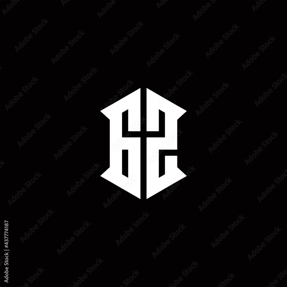 GZ Logo monogram with shield shape designs template GZ Logo monogram with shield shape designs template