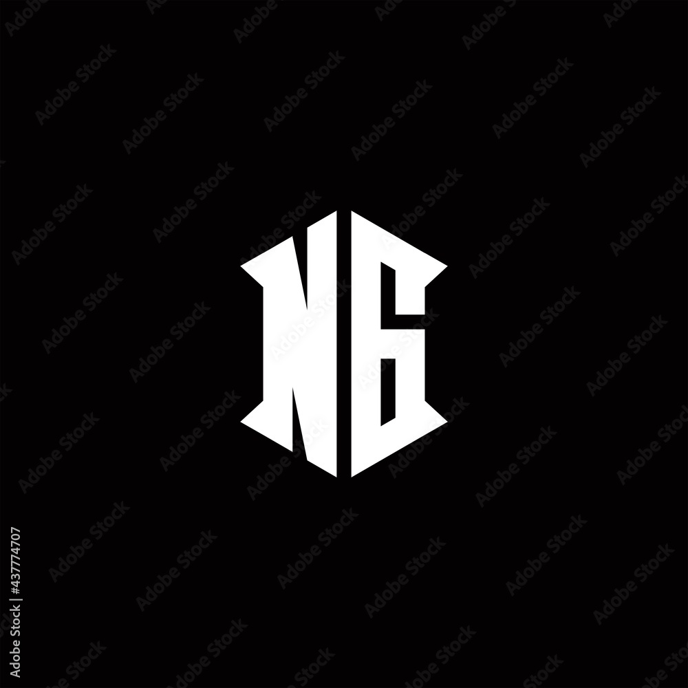 NG Logo monogram with shield shape designs template NG Logo monogram with shield shape designs template
