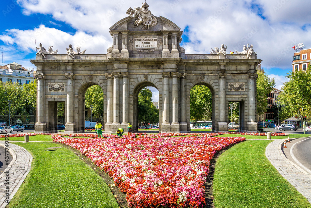 Carlos III Monument Plaza la Independencia Madrid Spain October 2015