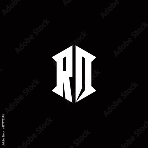 RO Logo monogram with shield shape designs template