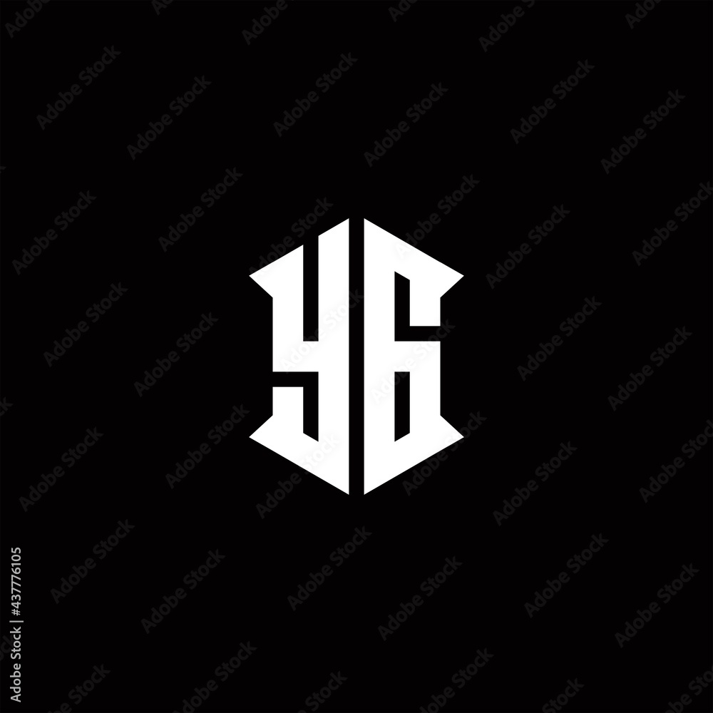 YG Logo monogram with shield shape designs template YG Logo monogram with shield shape designs template