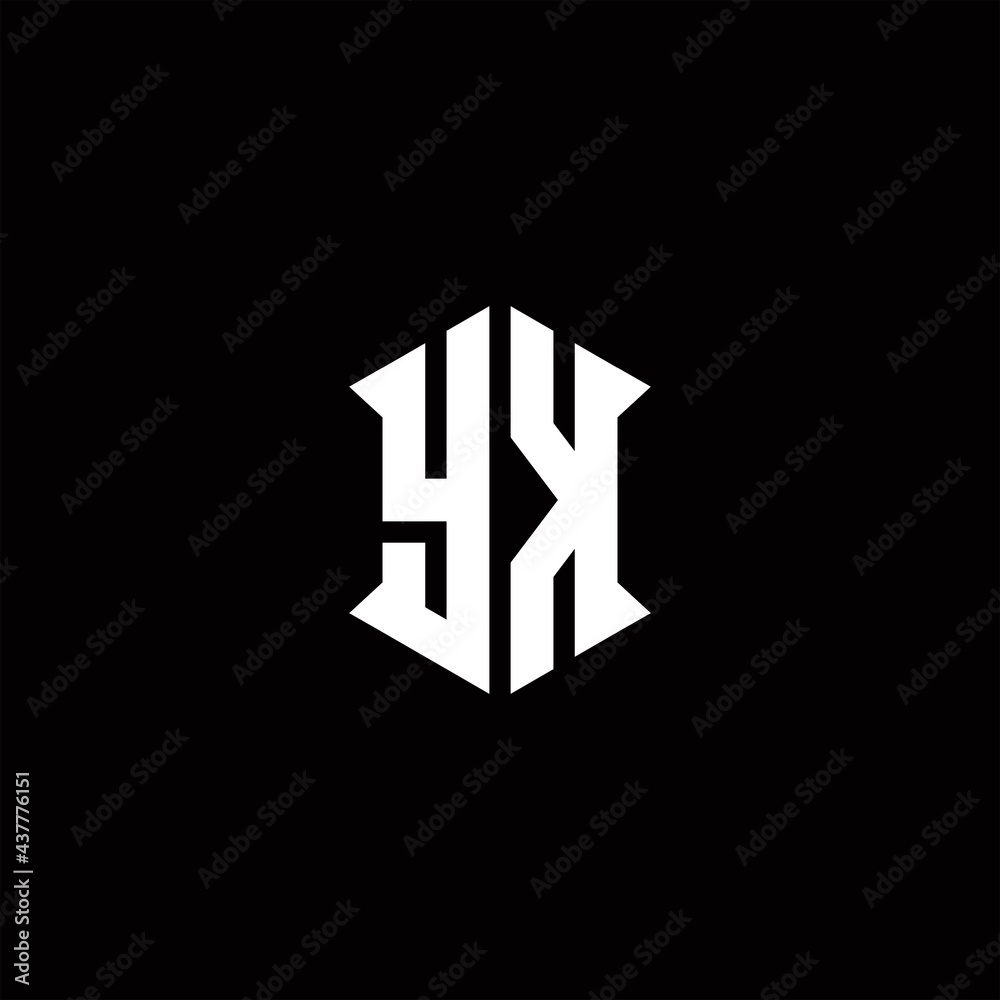 YK Logo monogram with shield shape designs template YK Logo monogram with shield shape designs template
