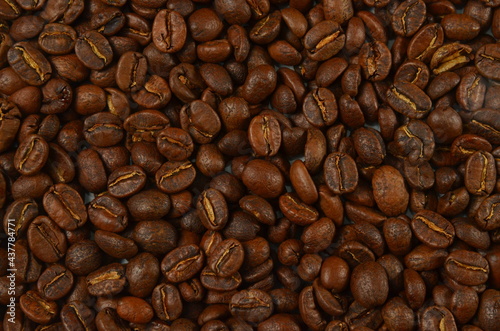roasted coffee beans  brown coffee  background texture  close-up
