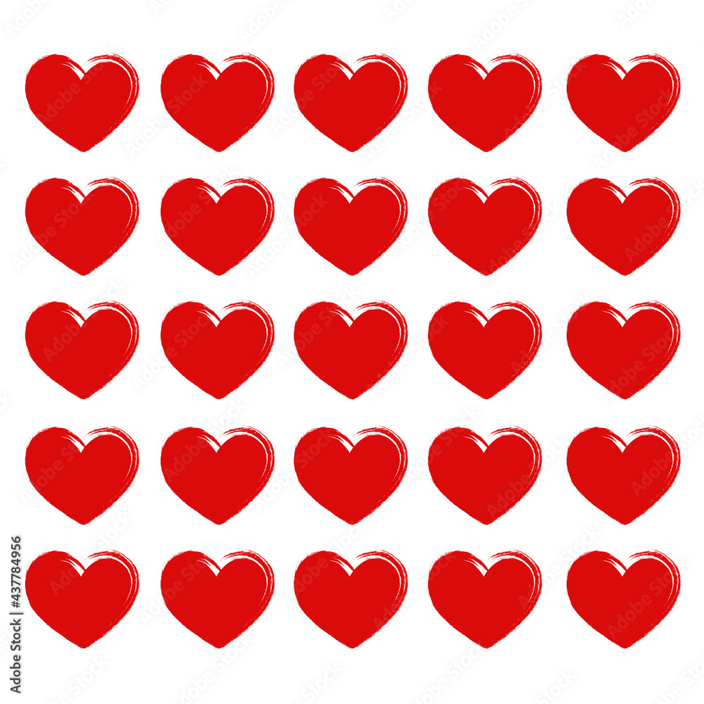 Brush heart pattern. Love background