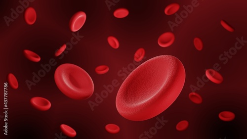 Red blood cells, Leukocythes 3d illustration