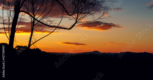 Hills on sunset at Blumenau, Santa Catarina, Brazil