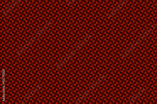 Repeating rows of red and black squares and triangles
