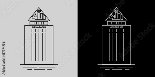Minimalist Building Logo With Silhouette Motive Vector