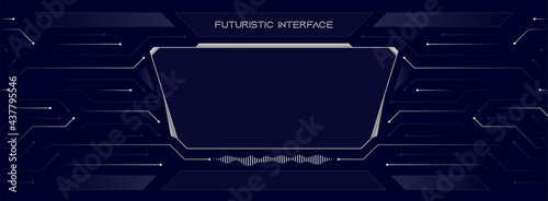 Vector abstract futuristic interface frame, HUD. Display panel template design. Technologies of the future, for technology and computer video games.
