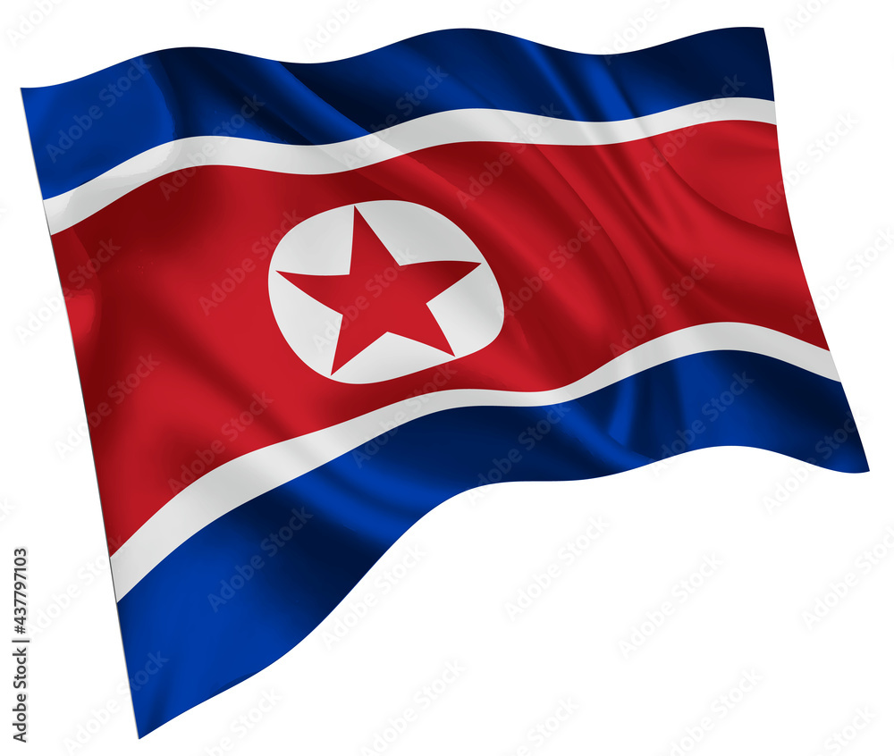 Fototapeta premium 北朝鮮 国旗 世界 アイコン