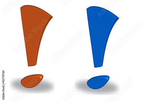 Exclamation mark set - vector - isolated on white background