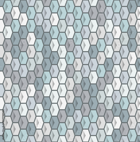 Fototapeta Naklejka Na Ścianę i Meble -  The Seamless Fish Scales Fabric Patterns, White And Blue Patterns