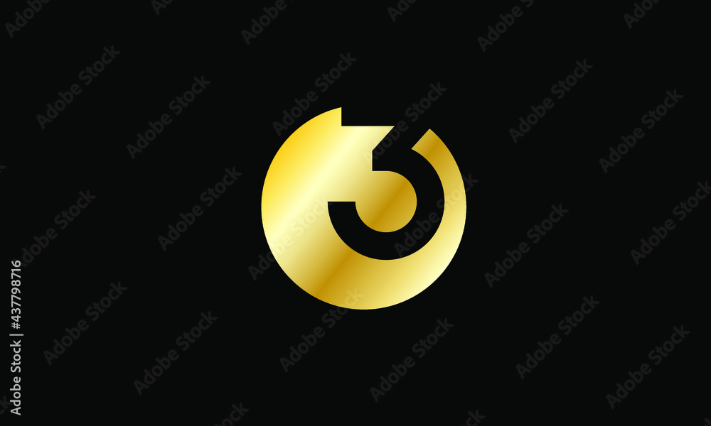 Circle Gold Negative Space Number Circle Gold Negative Space Number