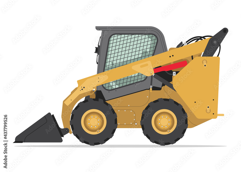 Compact Track Loader Isolated Detailed Vector Illustration Sideview, Heavy Equipment, Construction Vehicles, Machinery Compact Track Loader Isolated Detailed Vector Illustration Sideview, Heavy Equipment, Construction Vehicles, Machinery