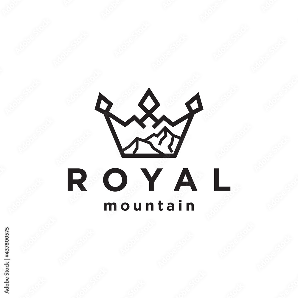 Fototapeta premium Royal mountain logo design premium vector