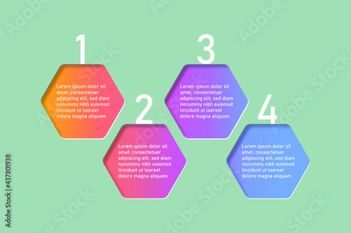 Business Infographic design template with 4 options or steps. Can be used for process diagram, presentations, workflow layout.
