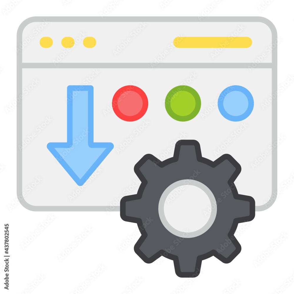 A flat design, icon of web setting A flat design, icon of web setting