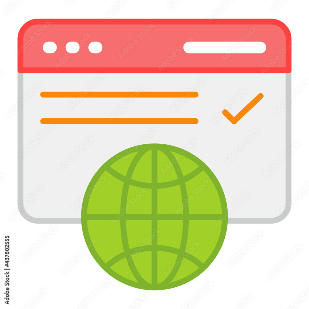 A flat design, icon of web browser A flat design, icon of web browser