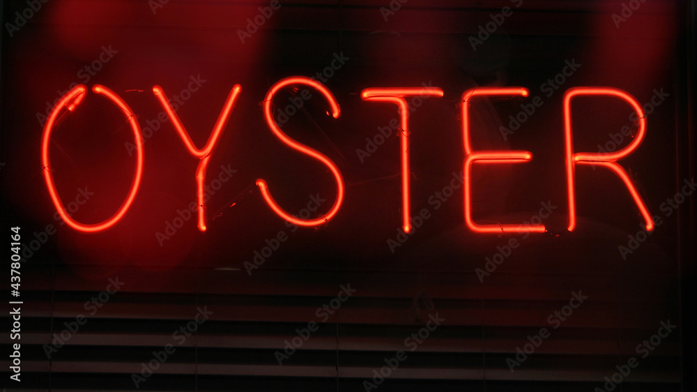 Photograph Composite Neon Seafood Restaurant Signs Oyster