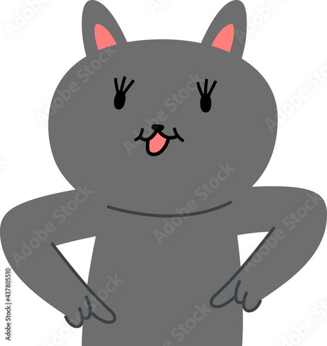 black cat that guides you by pointing your finger