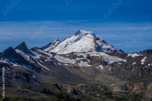 View of Mount Baker from Chain Lakes Loop trail in North Cascades, Washington