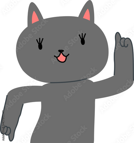 black cat that guides you by pointing your finger