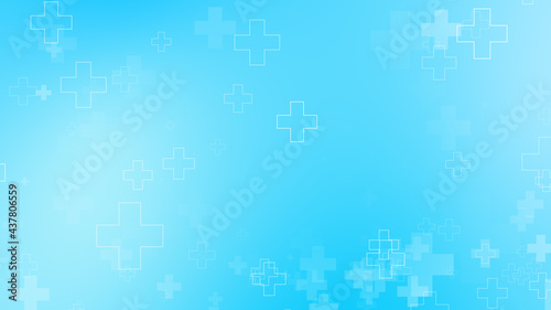 Abstract medical health blue cross pattern background.