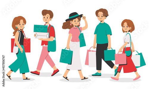 ショッピングをする若者