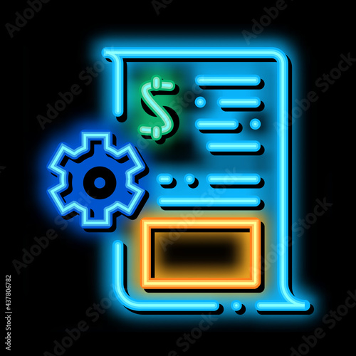 Job Contract neon light sign vector. Glowing bright icon Job Contract sign. transparent symbol illustration