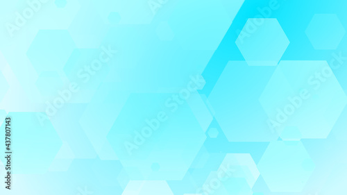 Abstract hexagon geometric white blue pattern technology medical and science background.