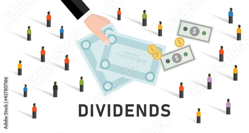 Dividends stock market company profit share to stakeholder investor earning