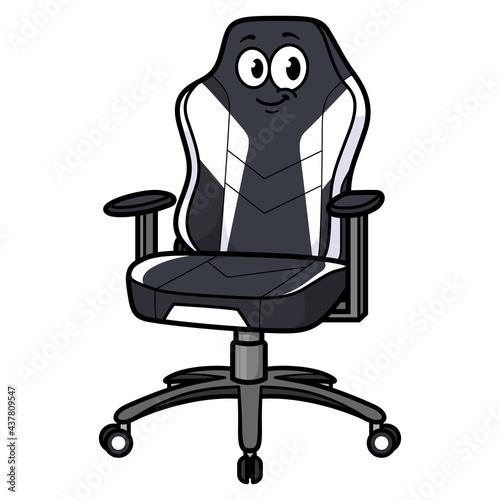 Vector Cartoon Gaming Chair Character