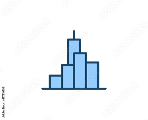 Building flat icon. Single high quality outline symbol for web design or mobile app.  House thin line signs for design logo, visit card, etc. Outline pictogram EPS10