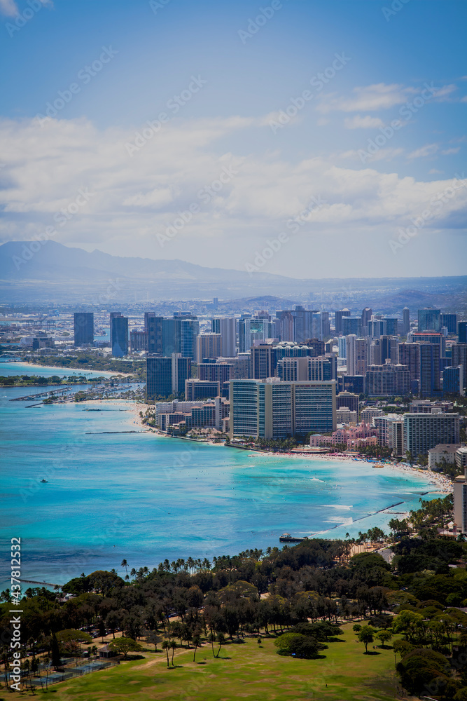 Waikiki Beach Overview from Diamond Head