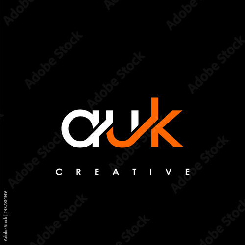 AUK Letter Initial Logo Design Template Vector Illustration